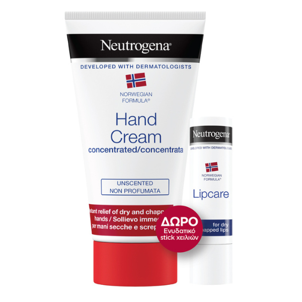 Neutrogena κρέμα χεριών 75ml με δώρο lip balm
